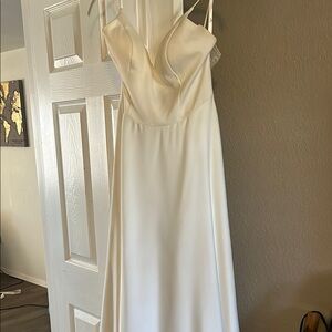 Elegant White Satin Dress